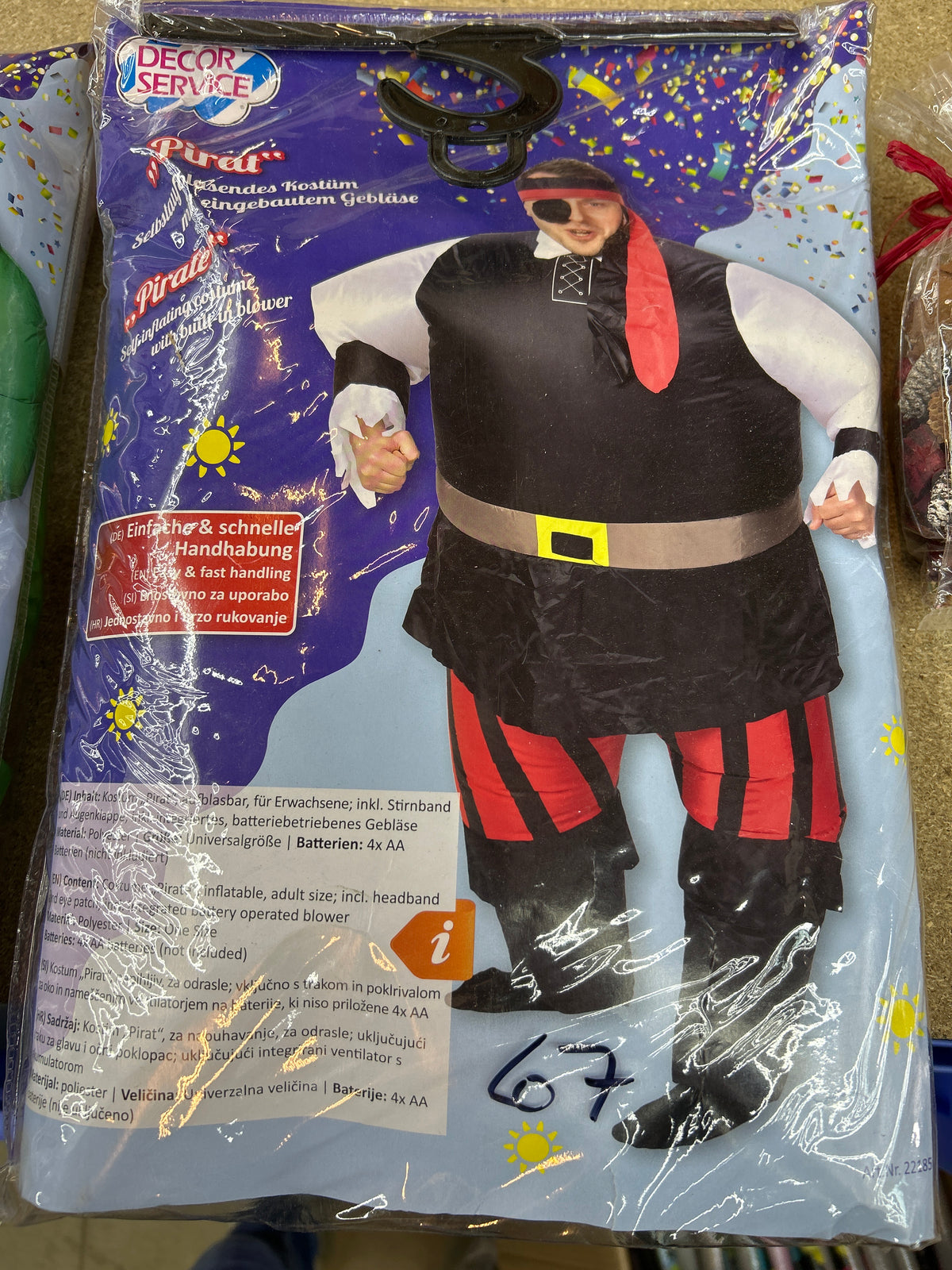 Opblaas Kostuum Piraat Onesize