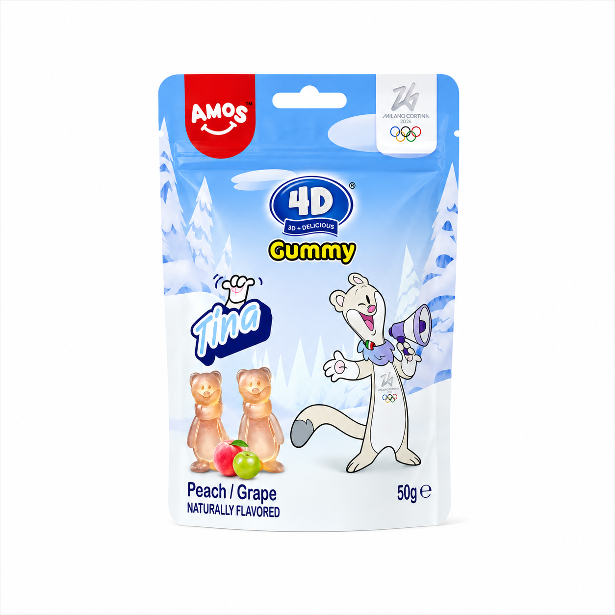 Amos 4d perzik - druif 36x50g