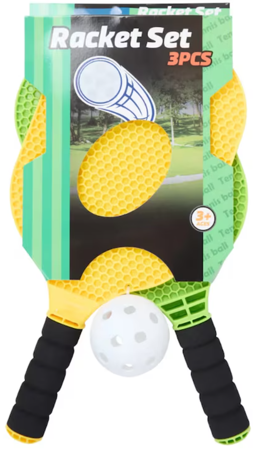 Speelgoed racketset voor kinderen + bal, 3-delig, buitenspel