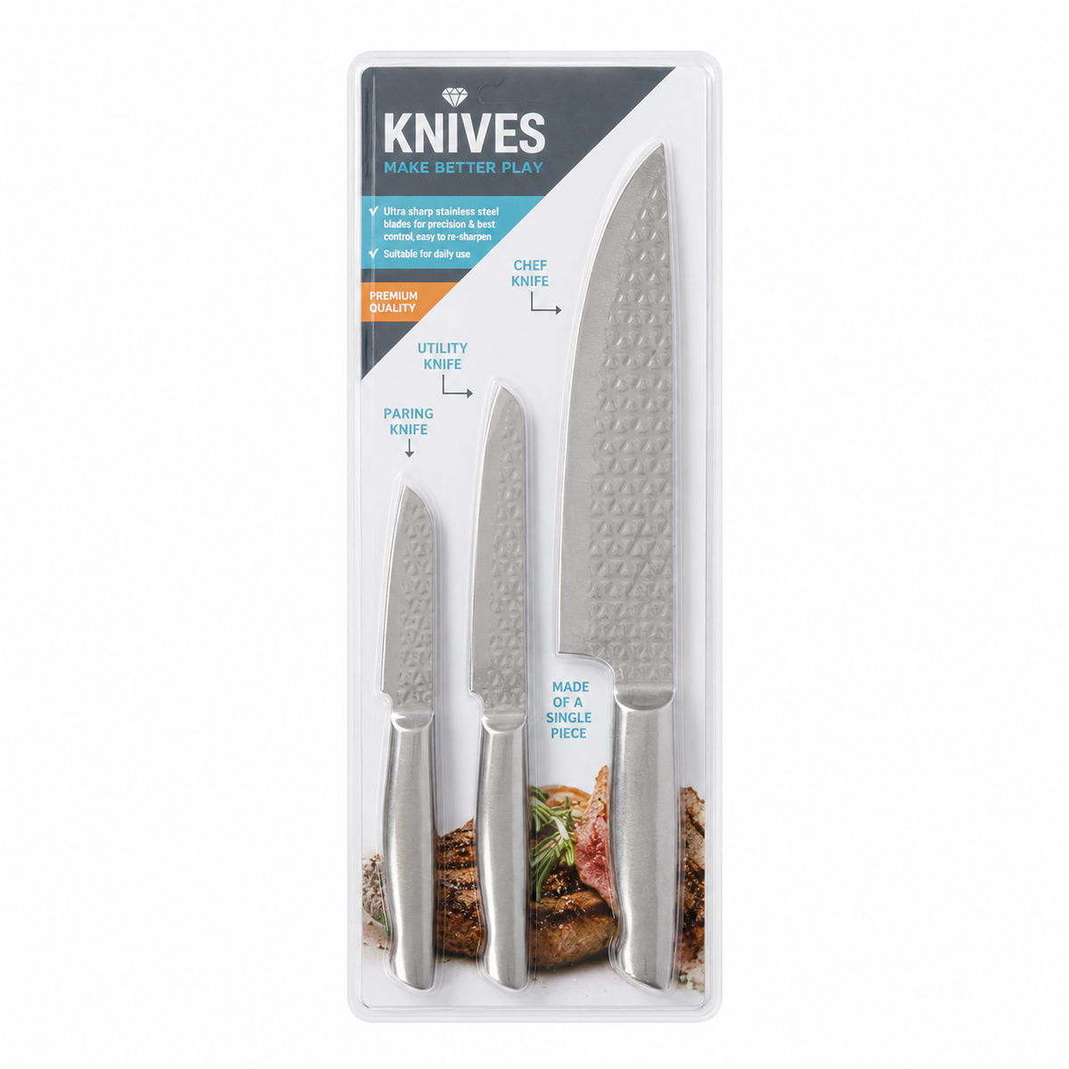 KNIVES Diamond 3-delig chef Messenset