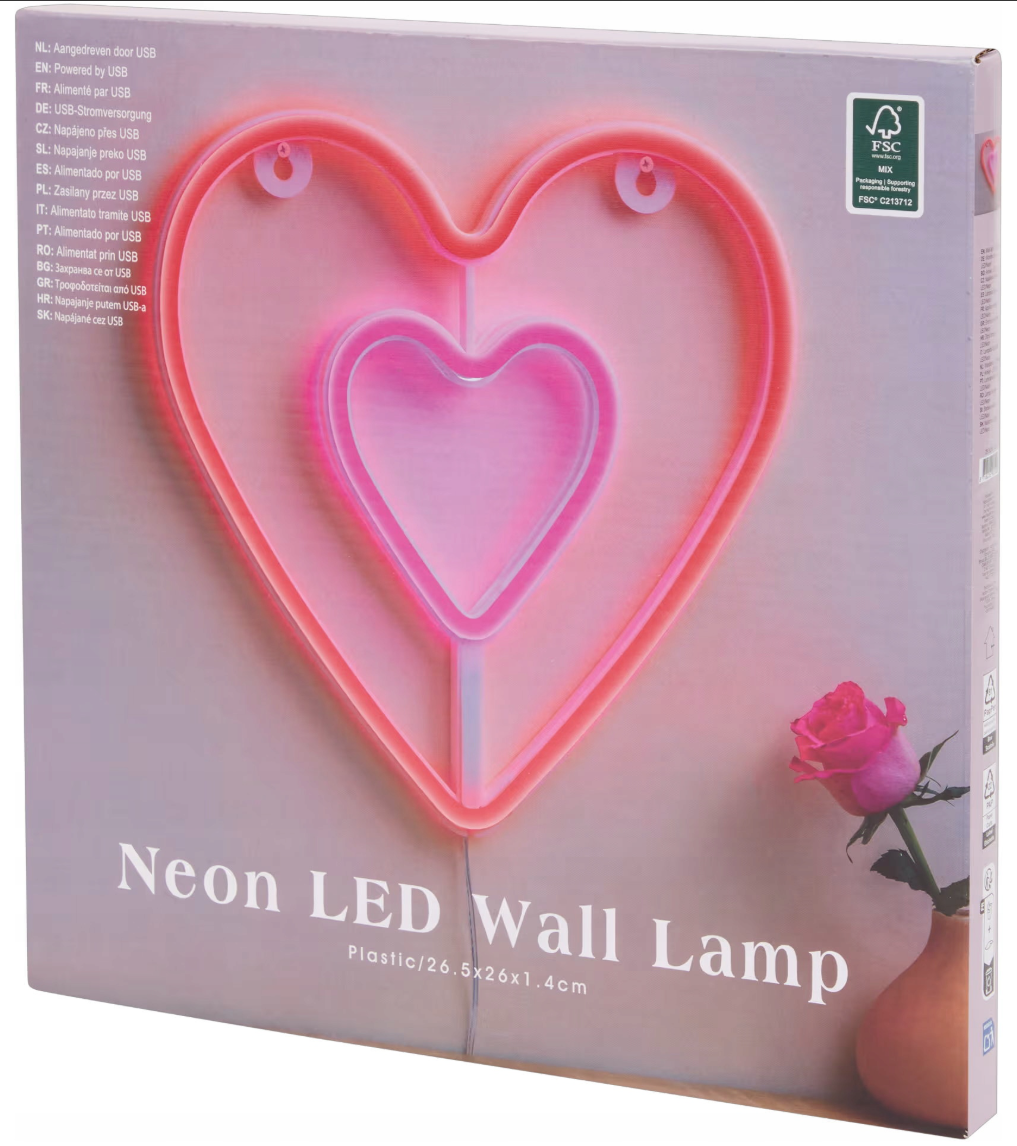 Neon wandlamp neon wandlamp hart roze