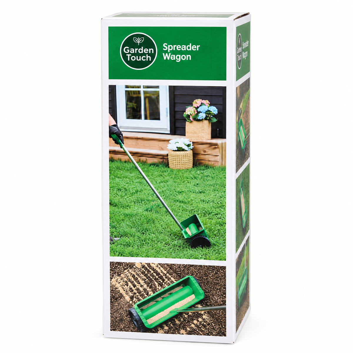 Tuin strooiwagen voor graszaad of zout