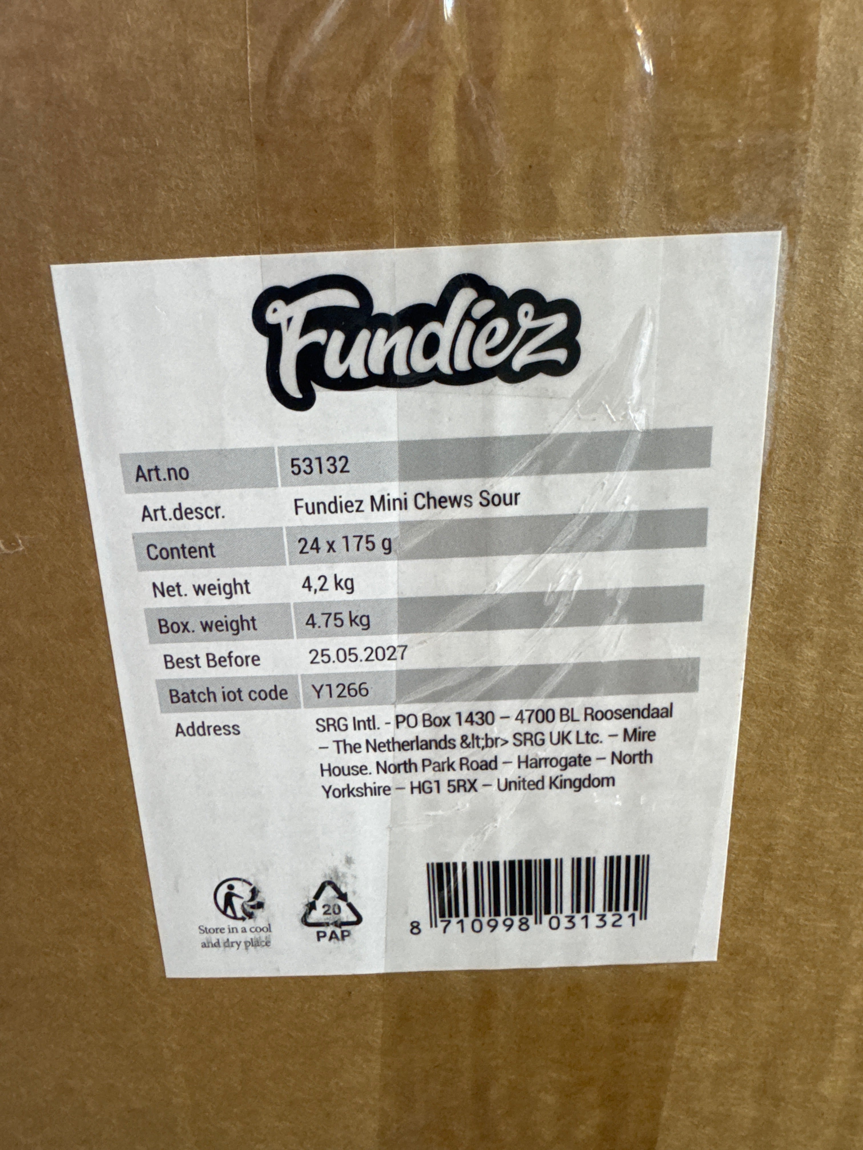 Fundiez mini chews sour 24x175g