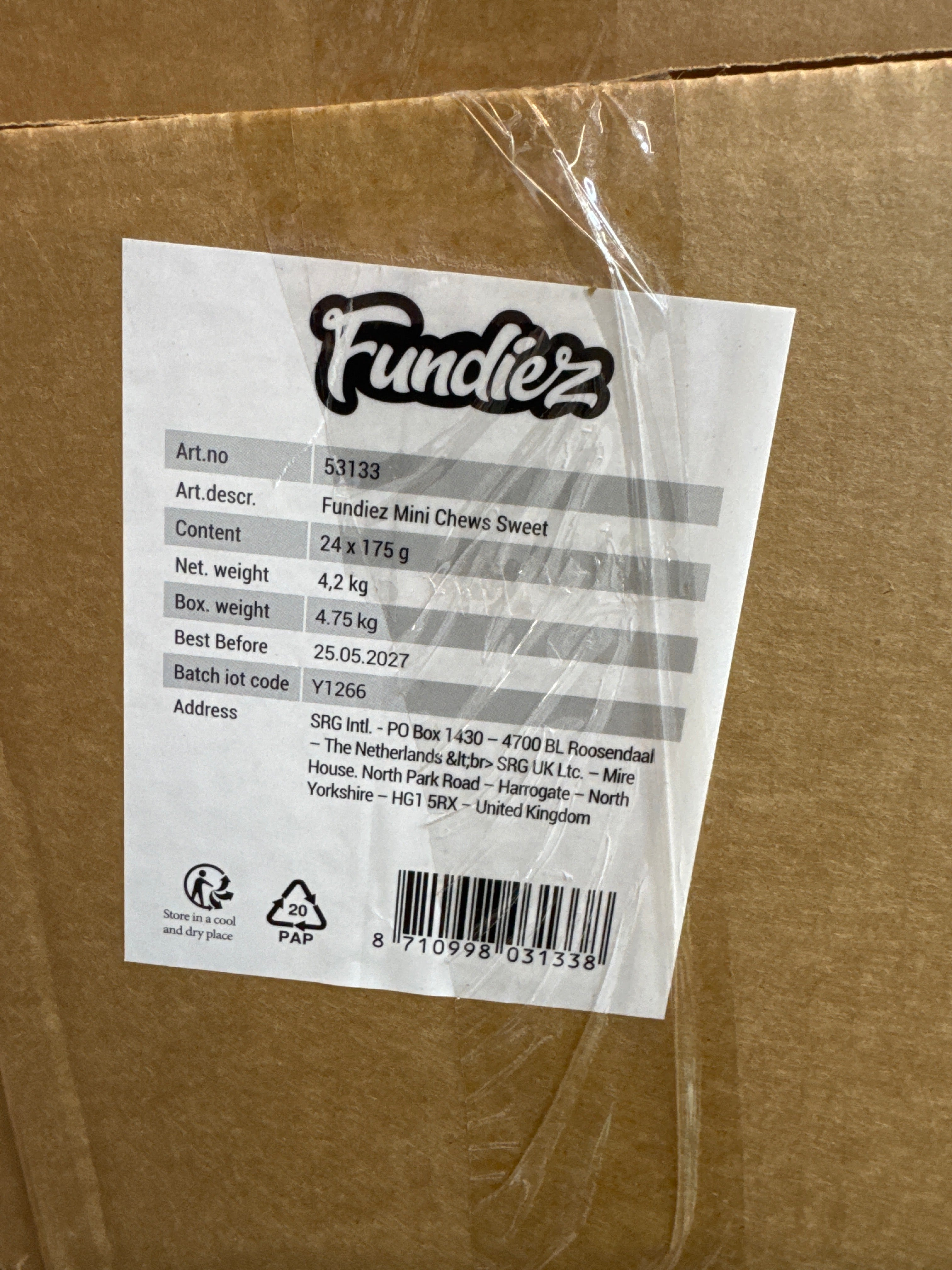 Fundiez mini chews sweet 24x175g