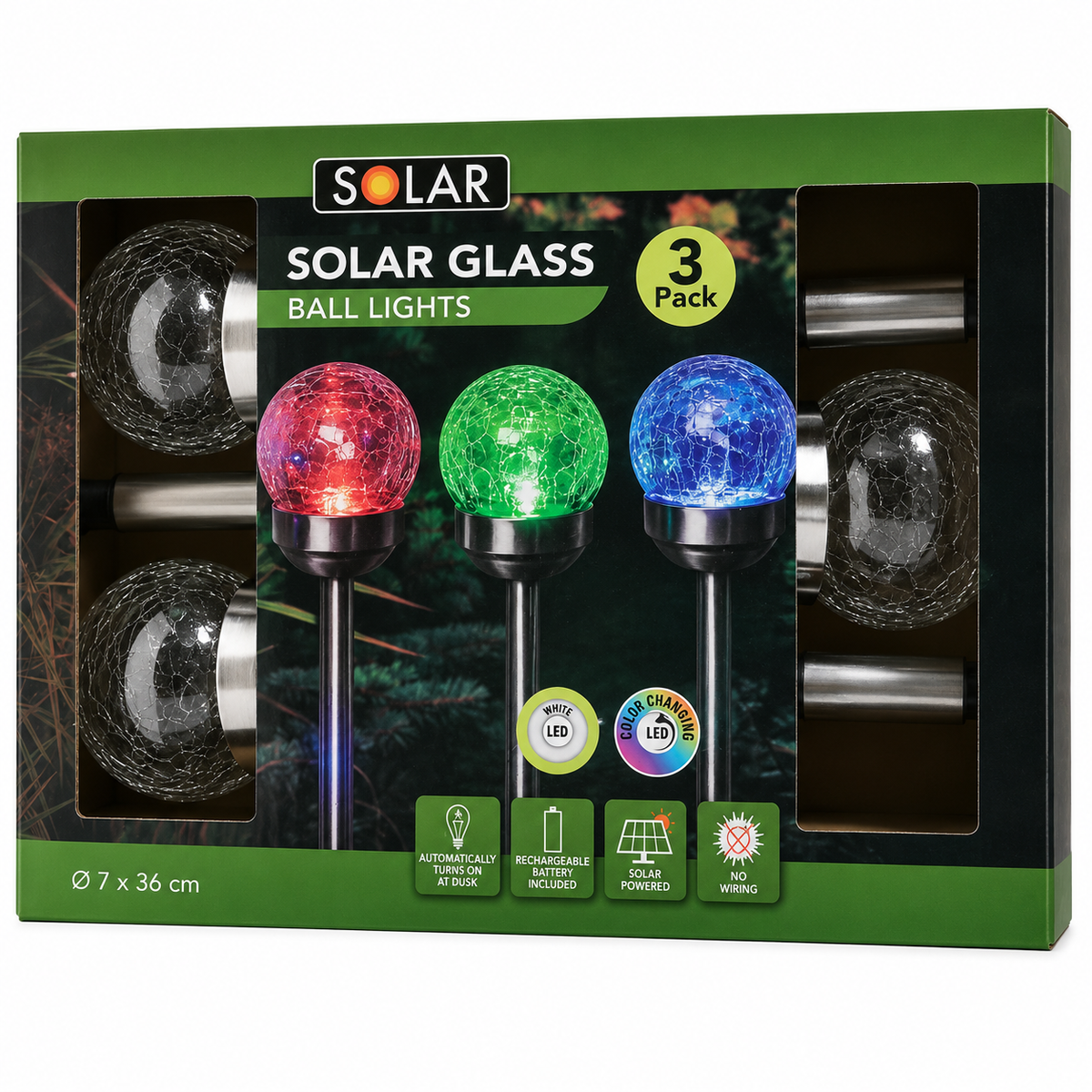 Solar lampen - 3 stuks - Verschillende kleuren