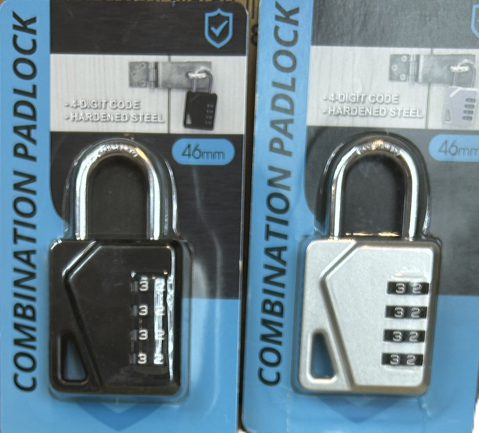 Cijferhangslot – 3-cijferige Combination Zwart of Zilver