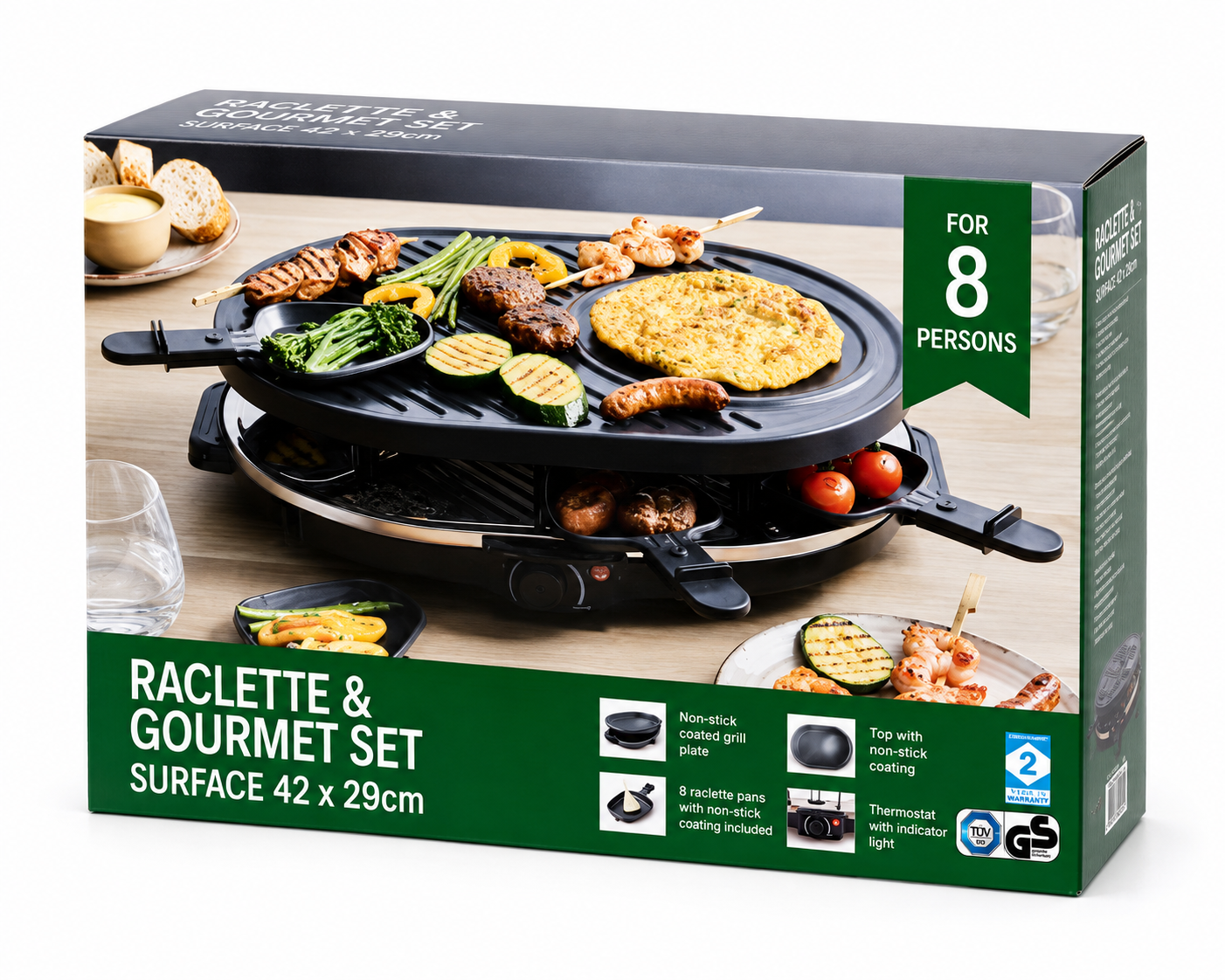 Gourmet set 8 personen 42x29cm