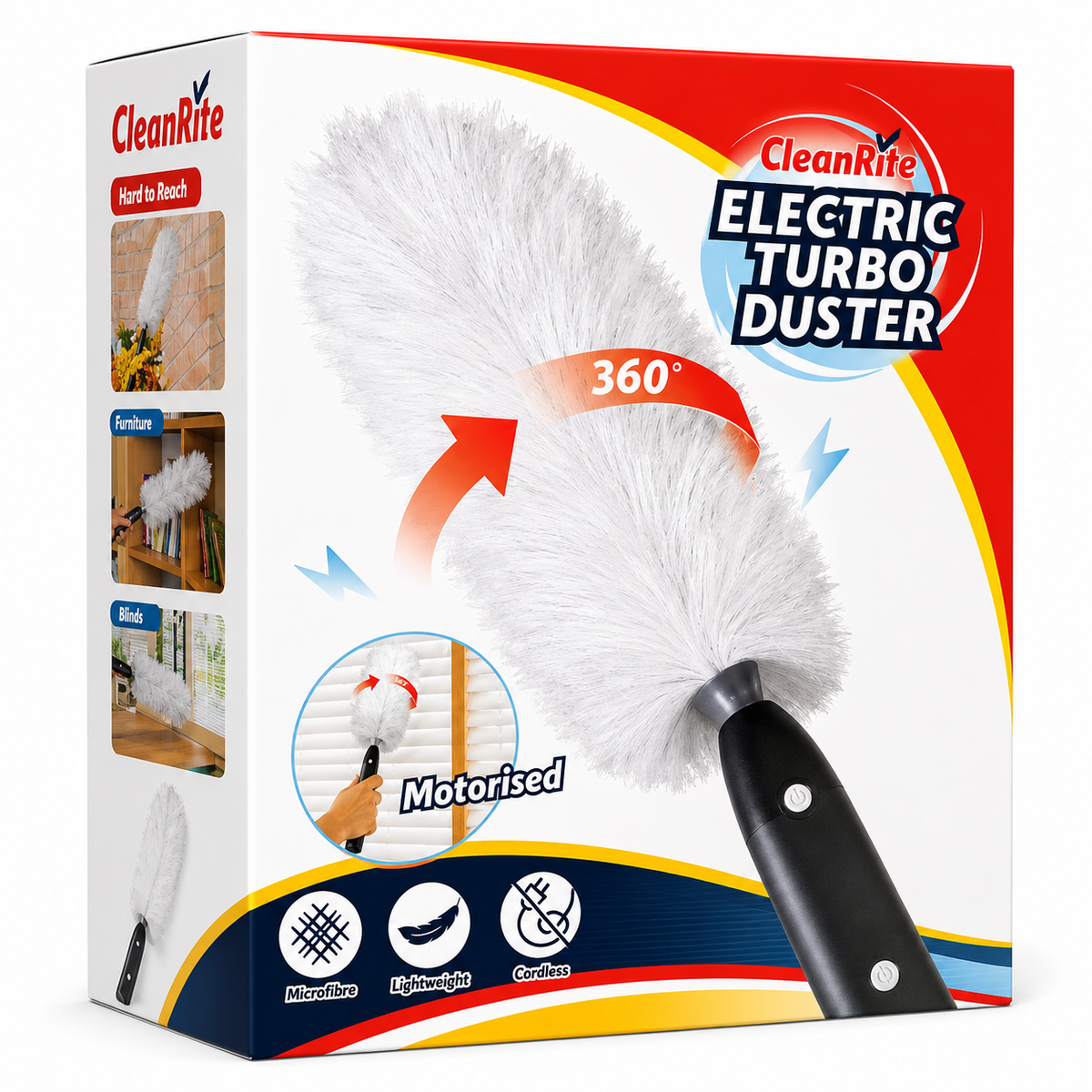 Plumeau Elektrisch Turbo Spin Duster Wit